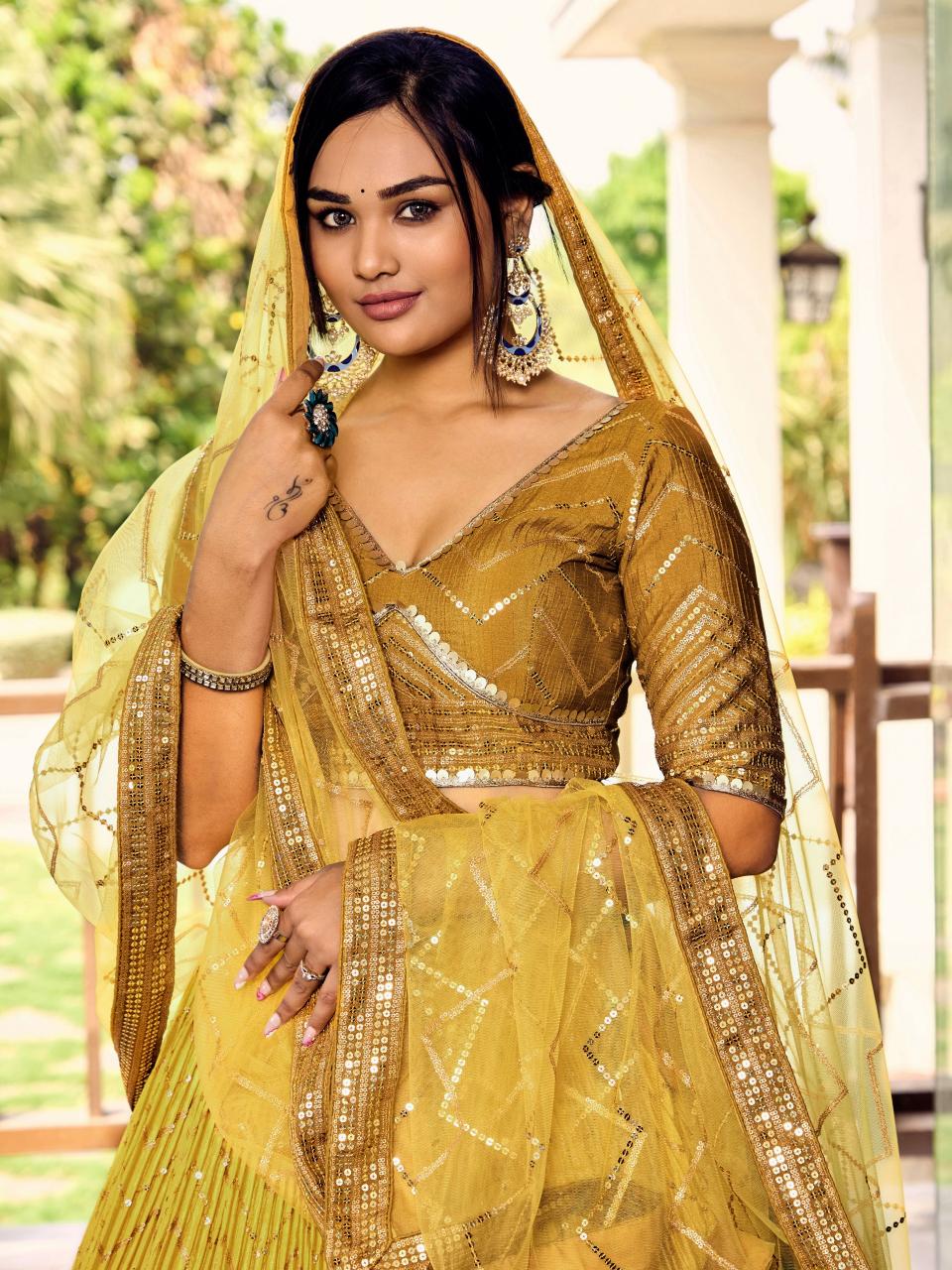 Sabella 5057 Yellow catalog buy semistitched lehenga online india