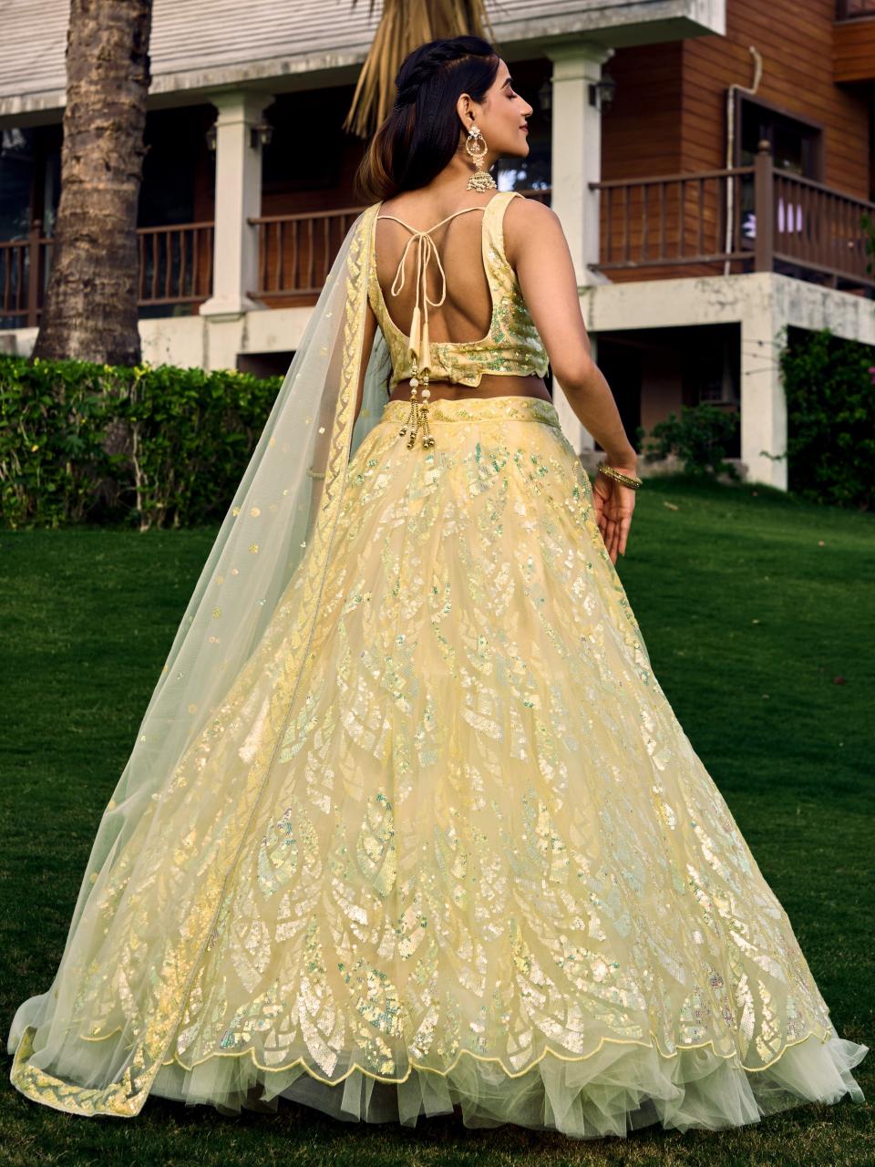 Sabella 5101 Yellow catalog best lehenga designers in india