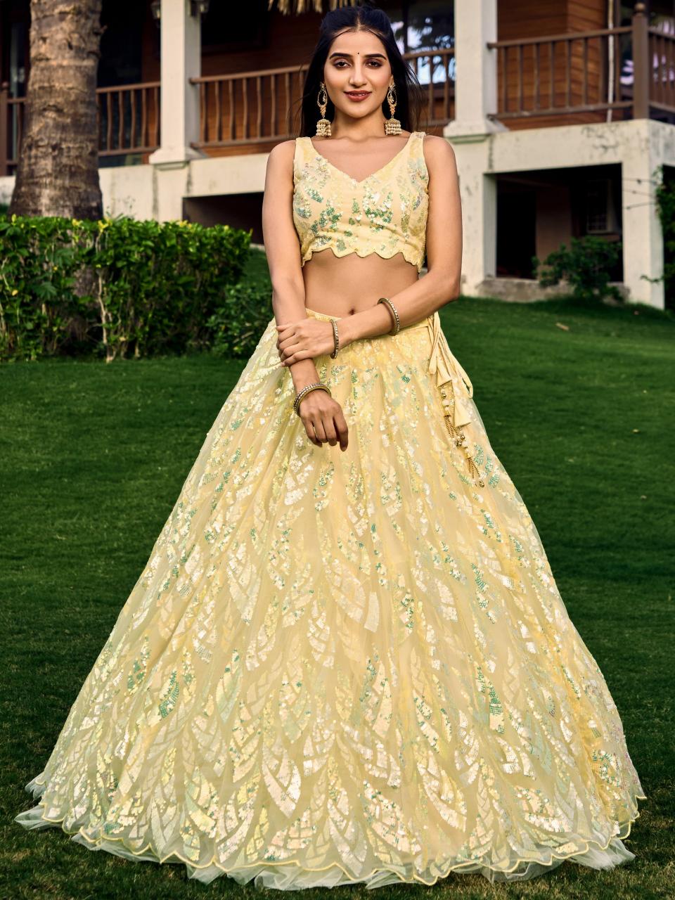 Sabella 5101 Yellow catalog best lehenga designers in india