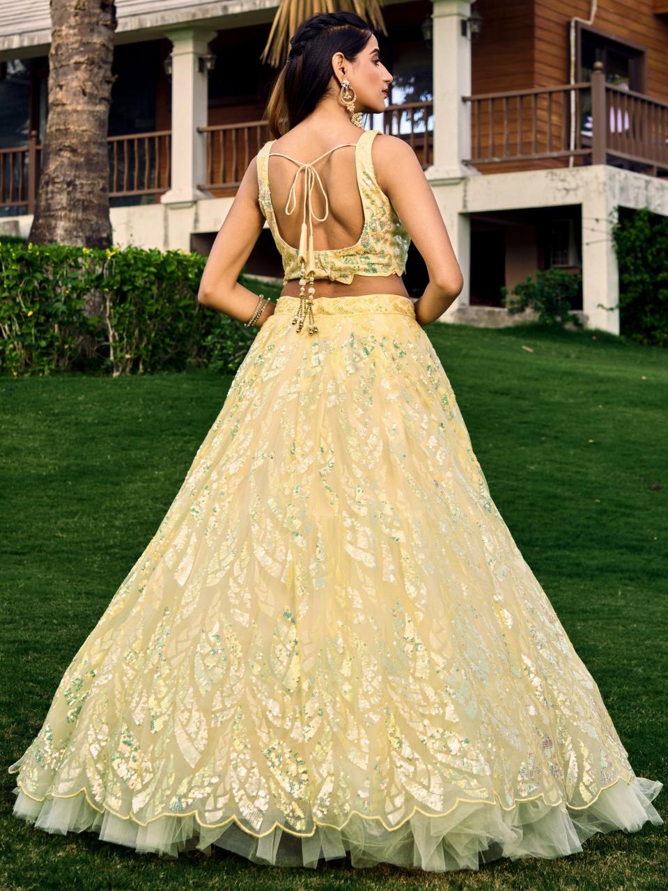 Sabella 5101 Yellow catalog best lehenga designers in india
