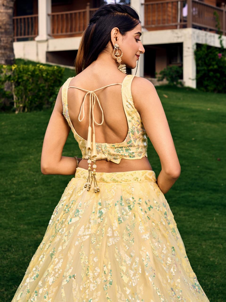 Sabella 5101 Yellow catalog best lehenga designers in india