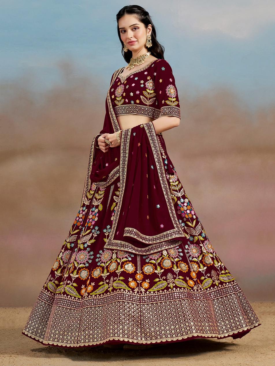 Sabella 6008 Maroon catalog best wedding lehenga designers in india