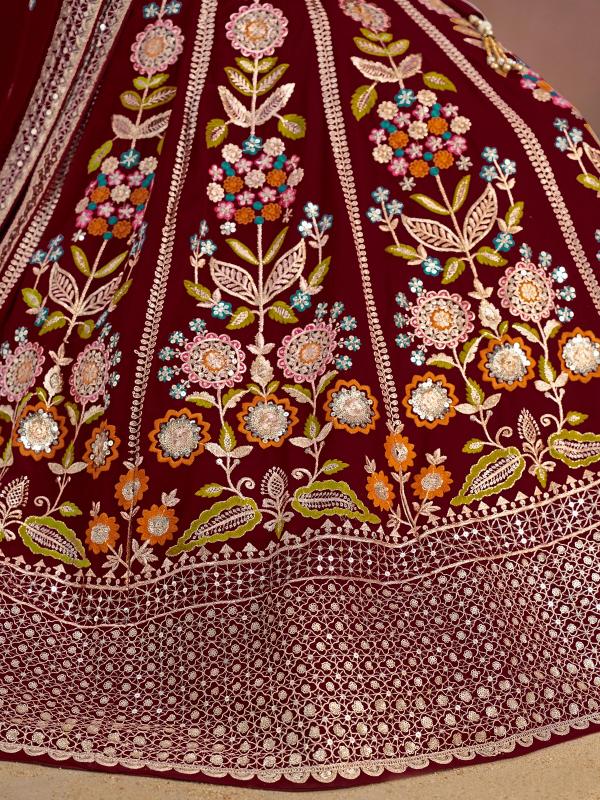 Sabella 6008 Maroon catalog best wedding lehenga designers in india