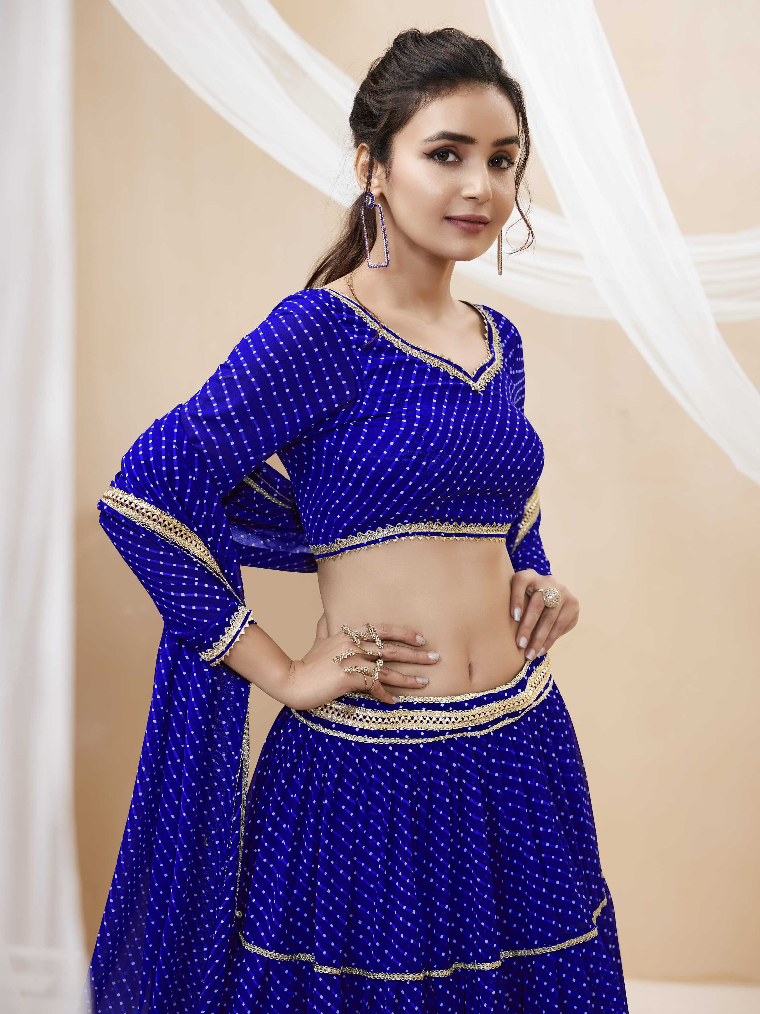 Sabella 601 Blue catalog leheriya lehenga online india