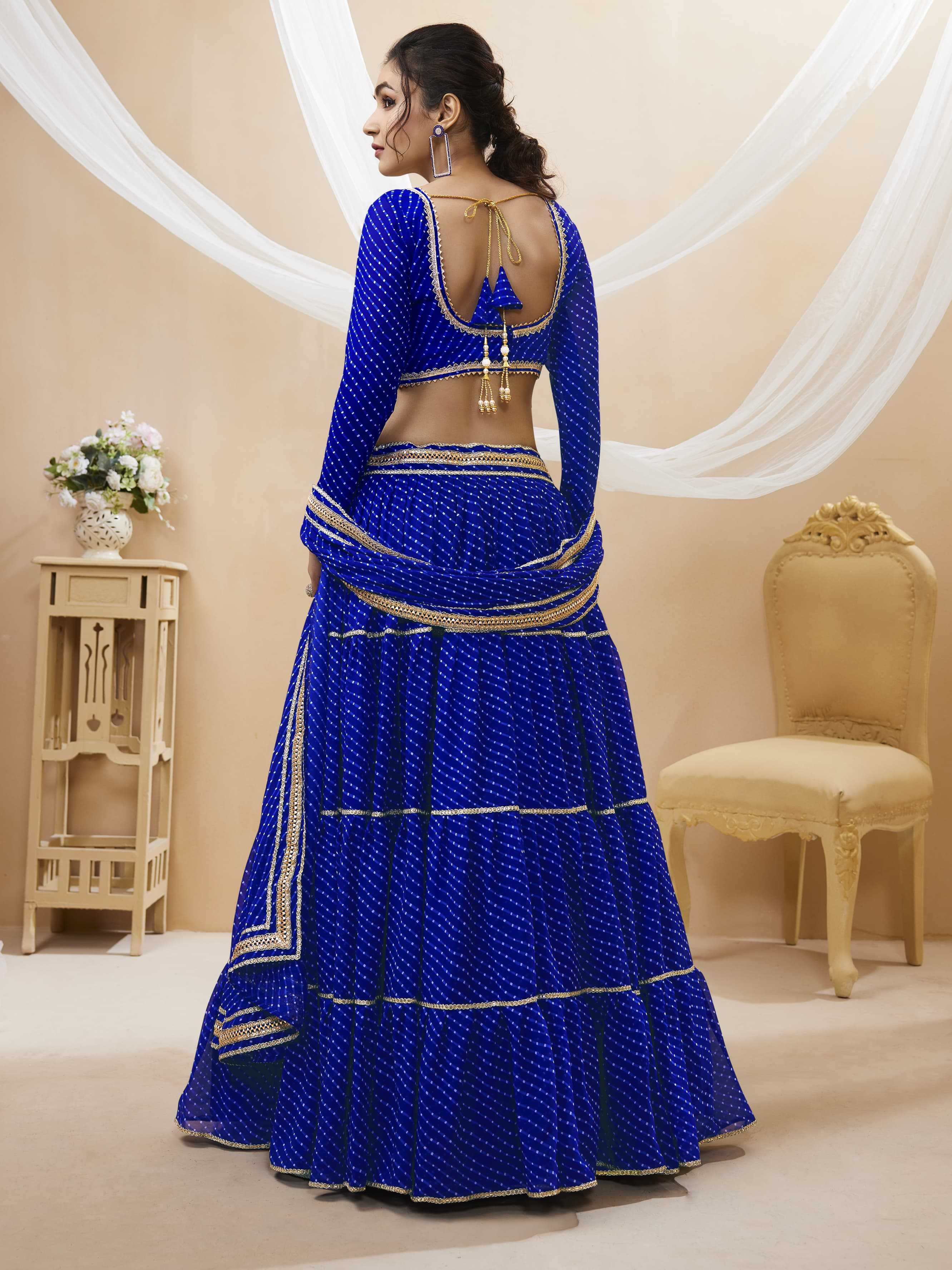 Sabella 601 Blue catalog leheriya lehenga online india