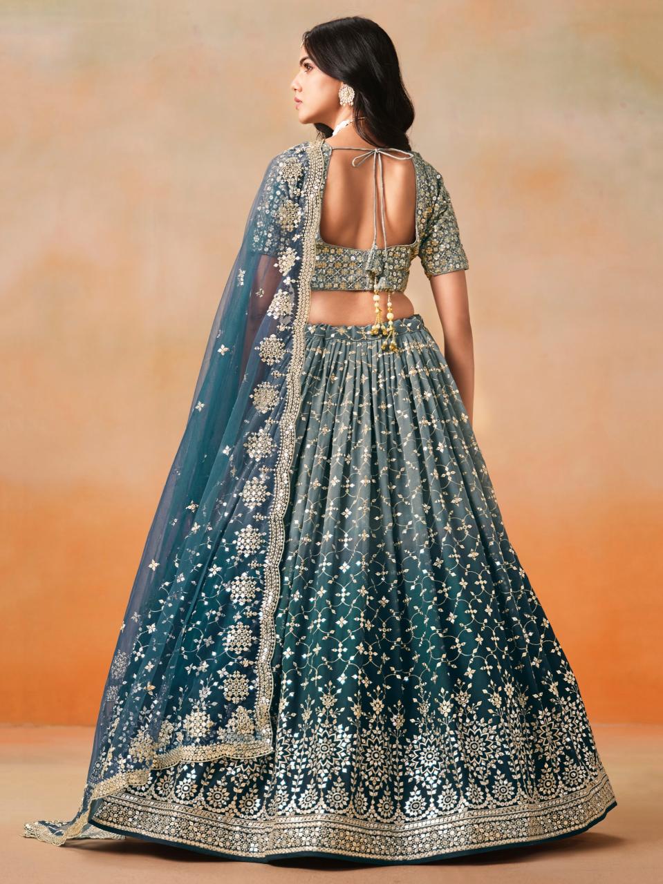 Sabella 7086 Dove Blue catalog best online shopping for lehenga in india