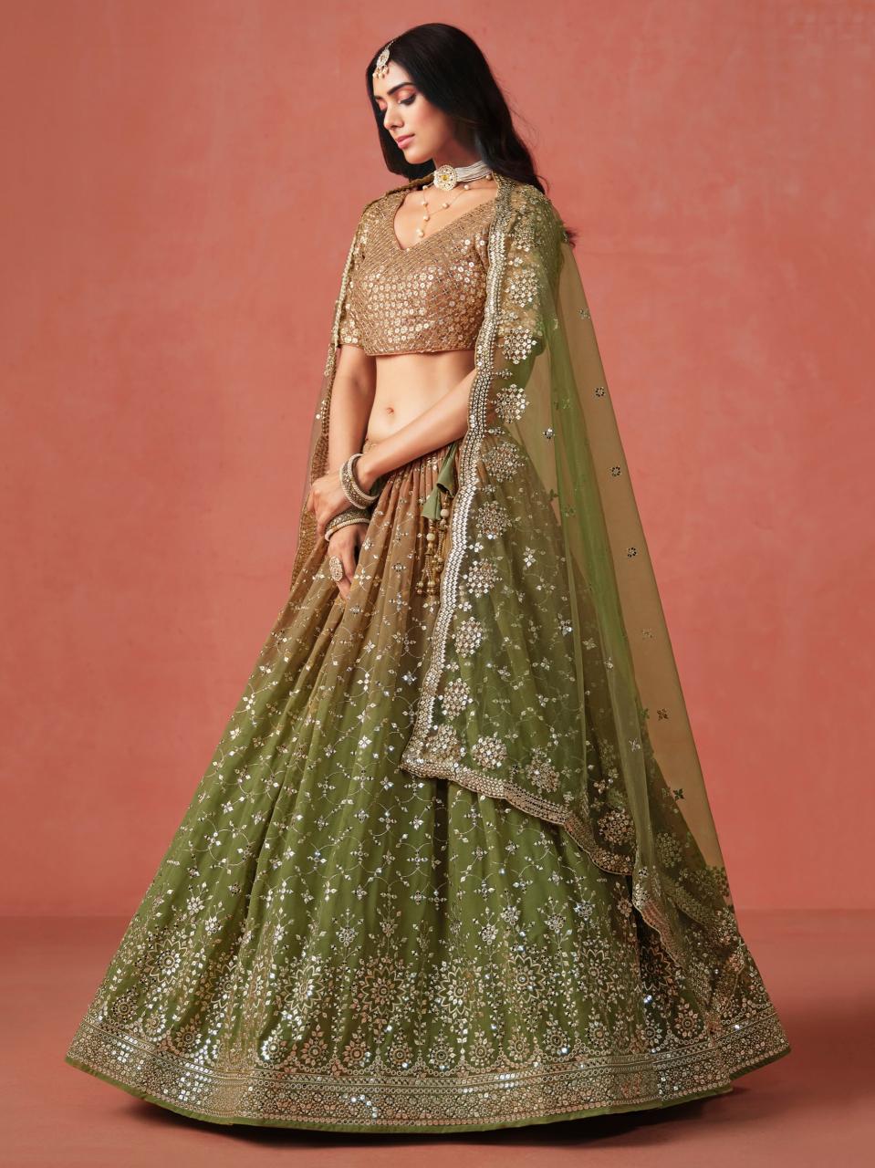 Sabella 7086 Mehndi catalog best place to buy bridal lehenga in india