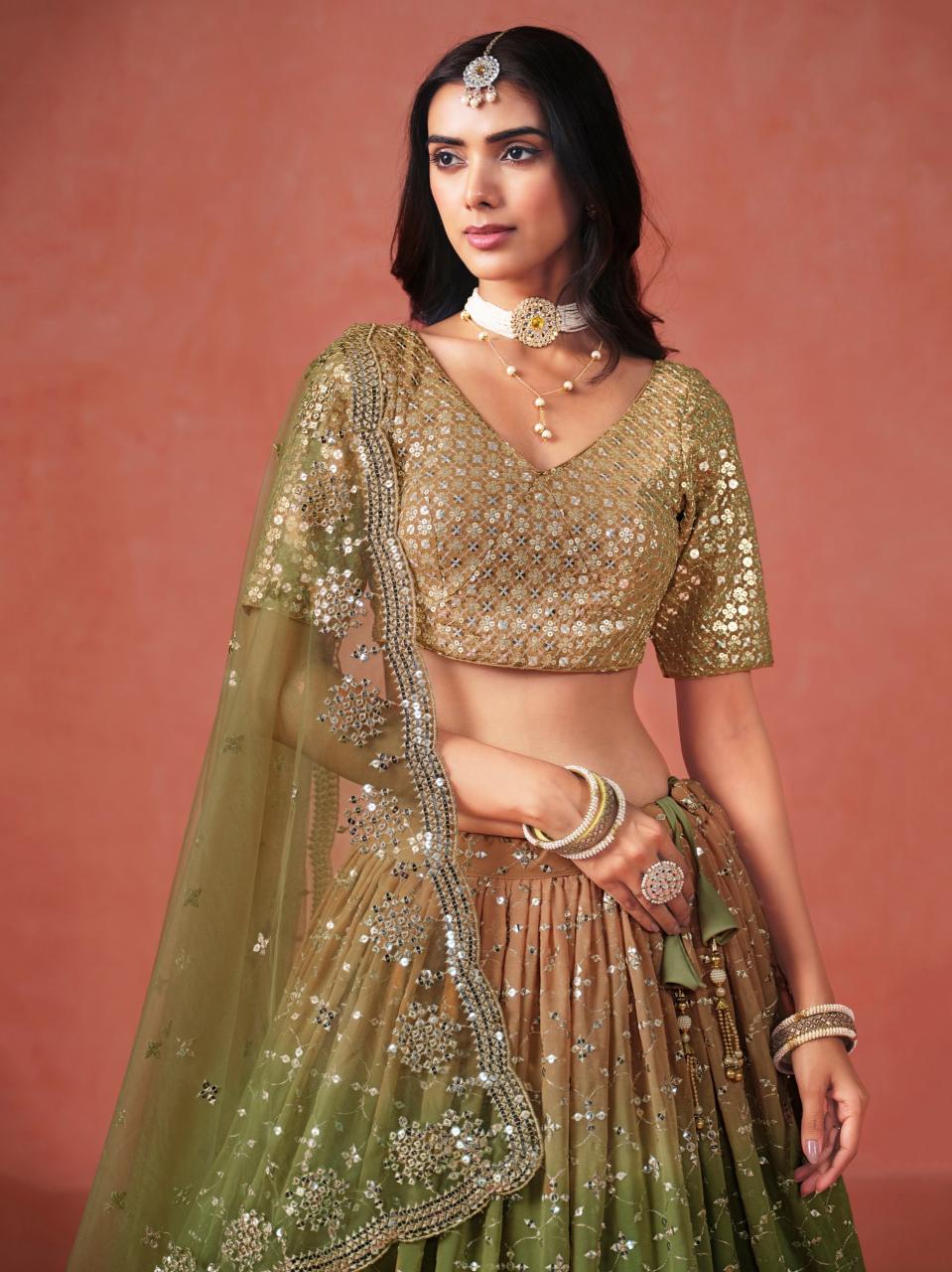 Sabella 7086 Mehndi catalog best place to buy bridal lehenga in india