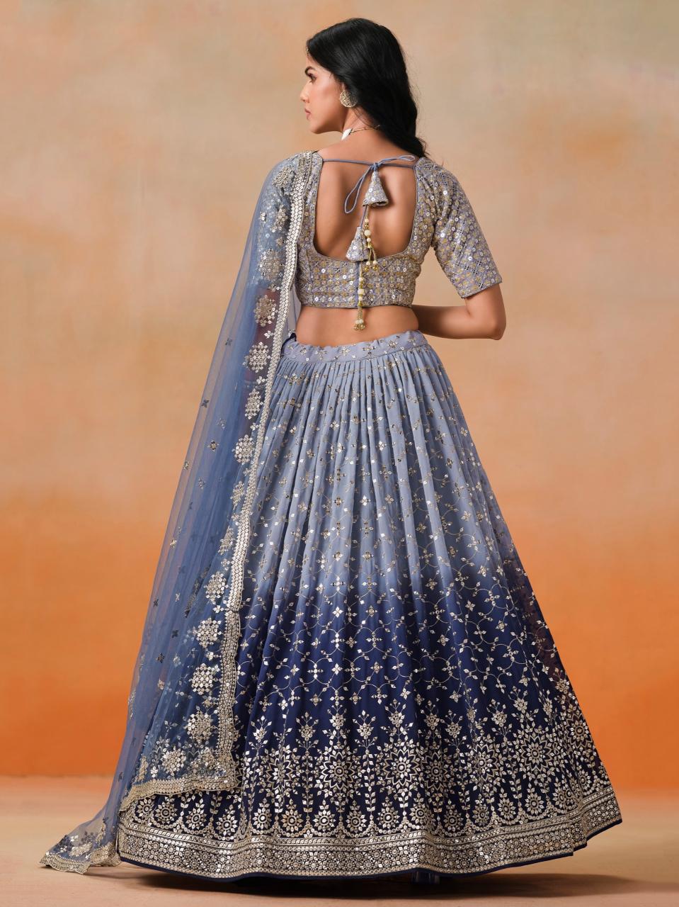 Sabella 7086 NavyBlue catalog designer bridal lehenga online shopping india