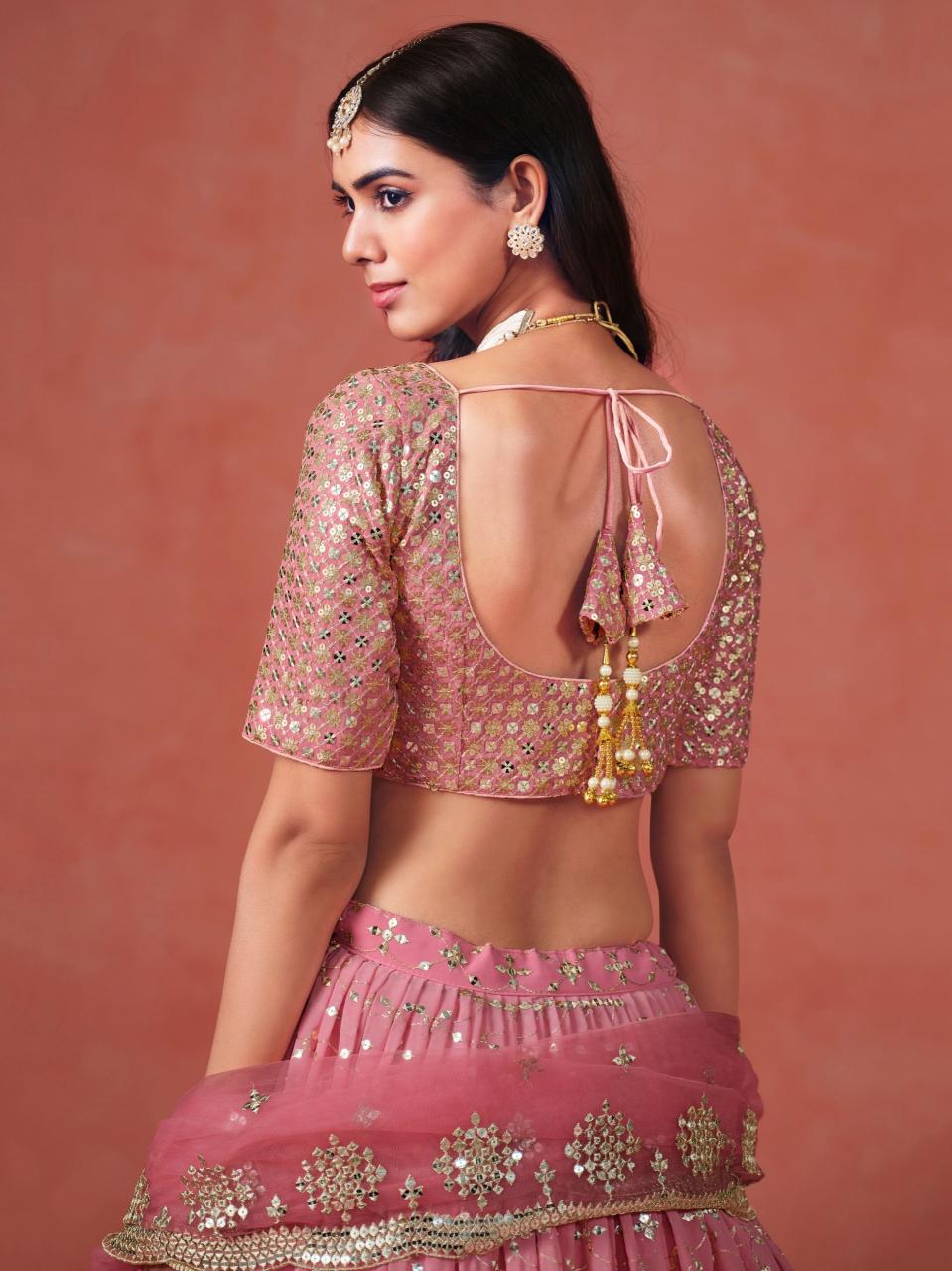 Sabella 7086 Peach catalog buy lehenga style online india