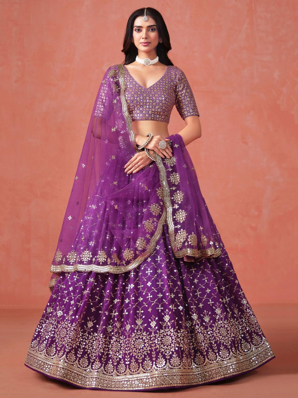 Sabella 7086 Purple catalog india bazaar online lehenga