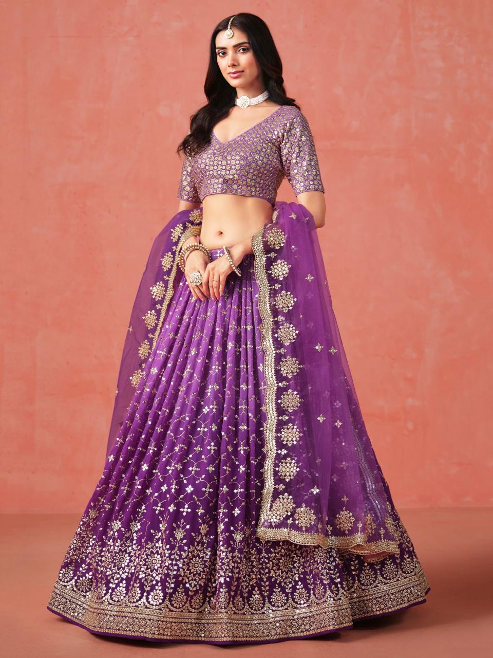 Sabella 7086 Purple catalog india bazaar online lehenga