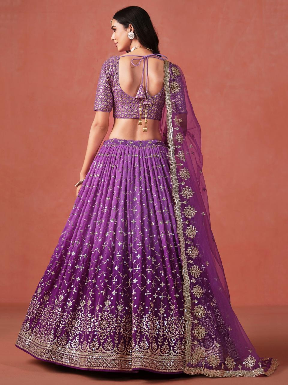 Sabella 7086 Purple catalog india bazaar online lehenga