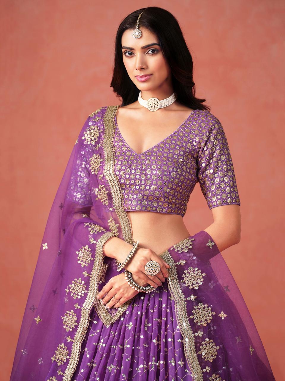 Sabella 7086 Purple catalog india bazaar online lehenga