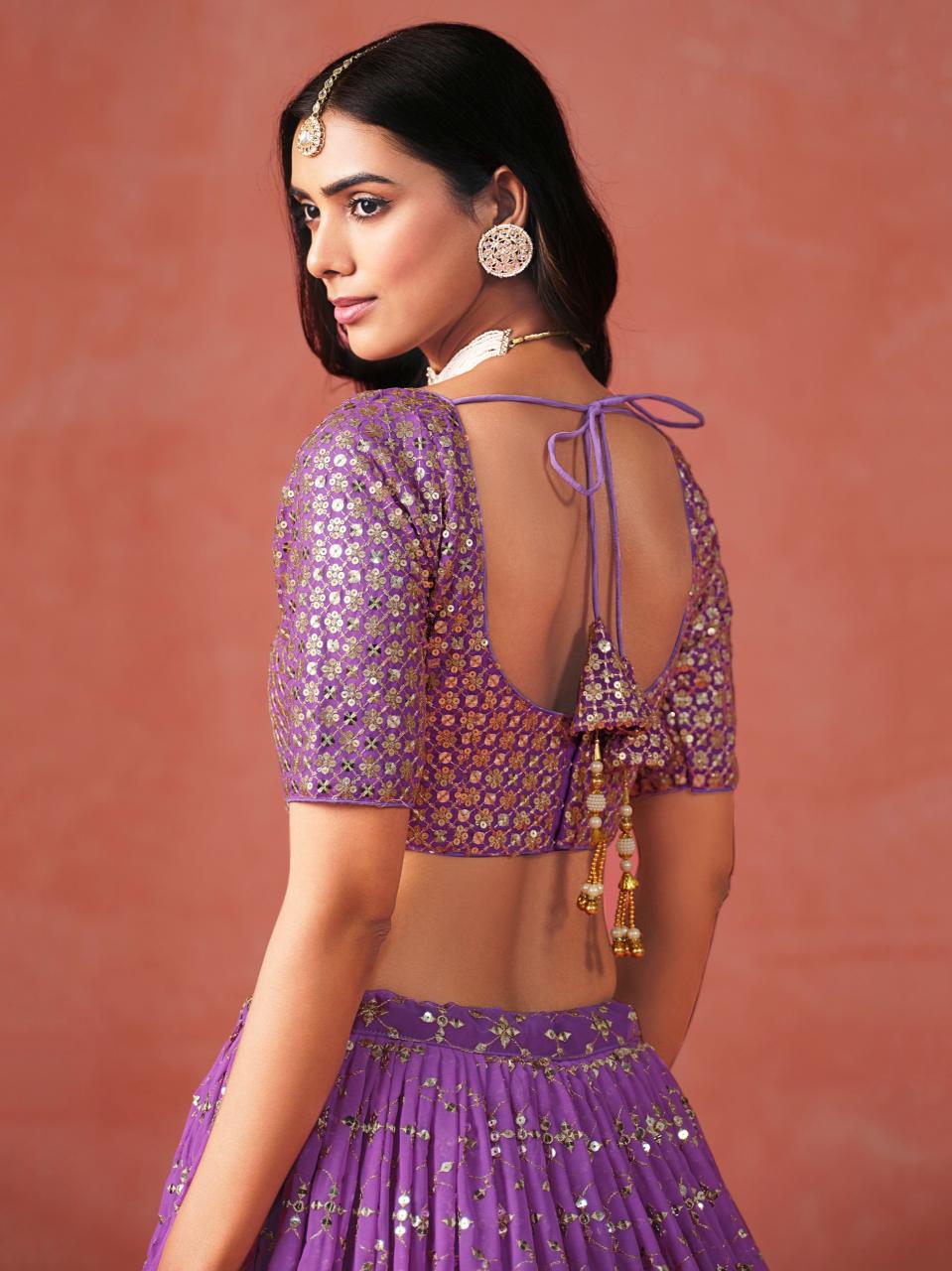 Sabella 7086 Purple catalog india bazaar online lehenga
