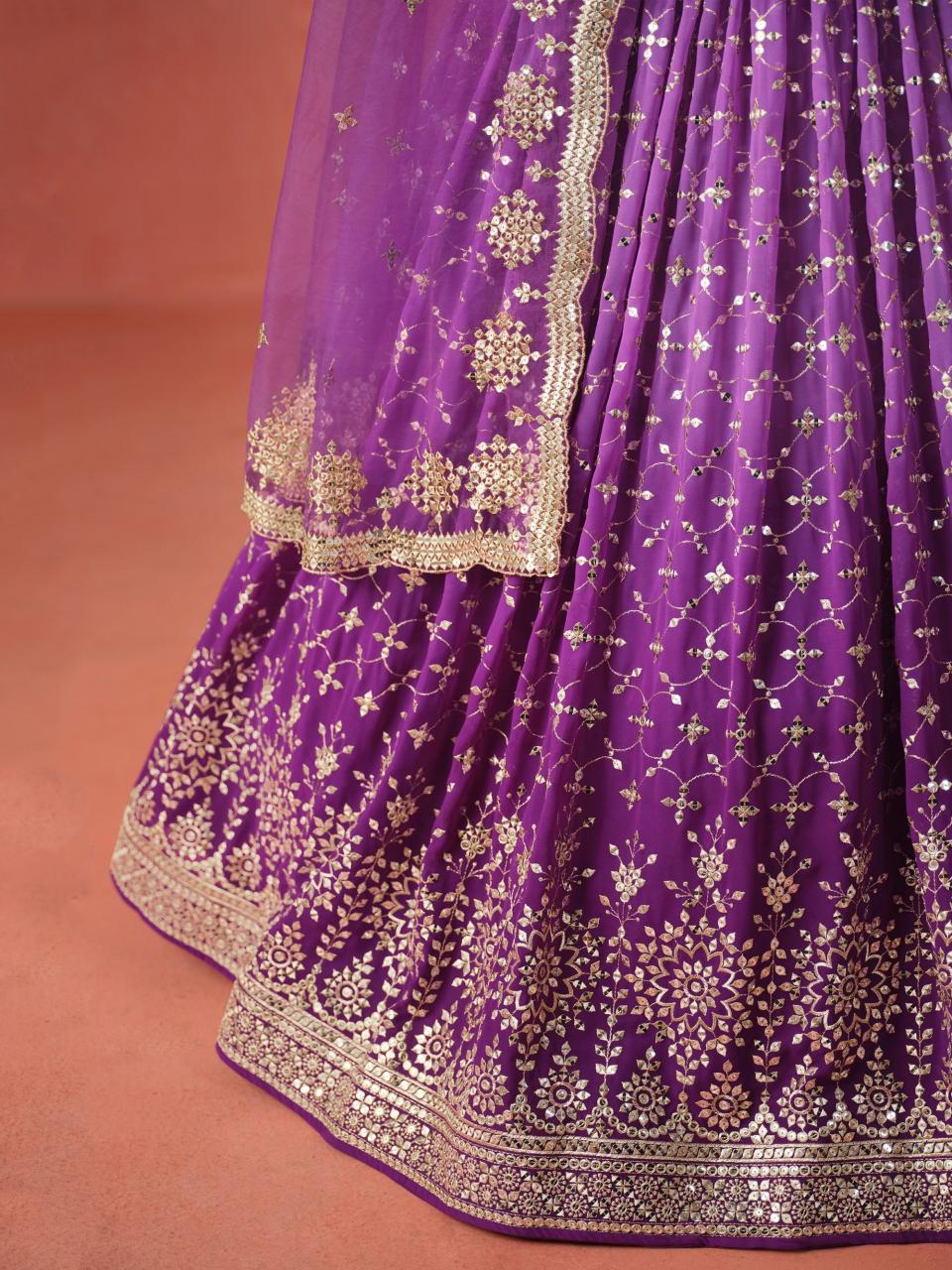 Sabella 7086 Purple catalog india bazaar online lehenga