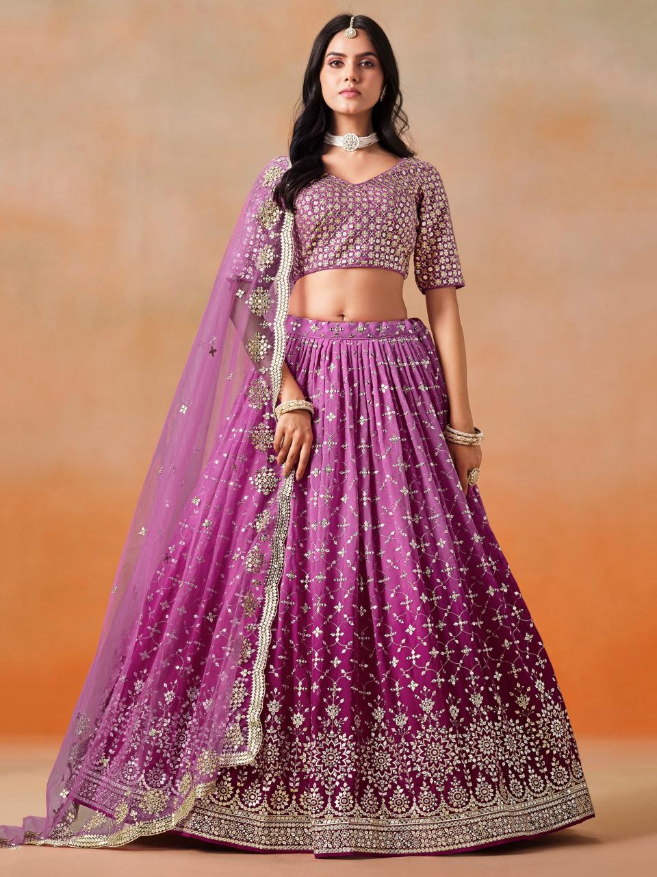 Sabella 7086 Rani Pink catalog best lehenga site in india 