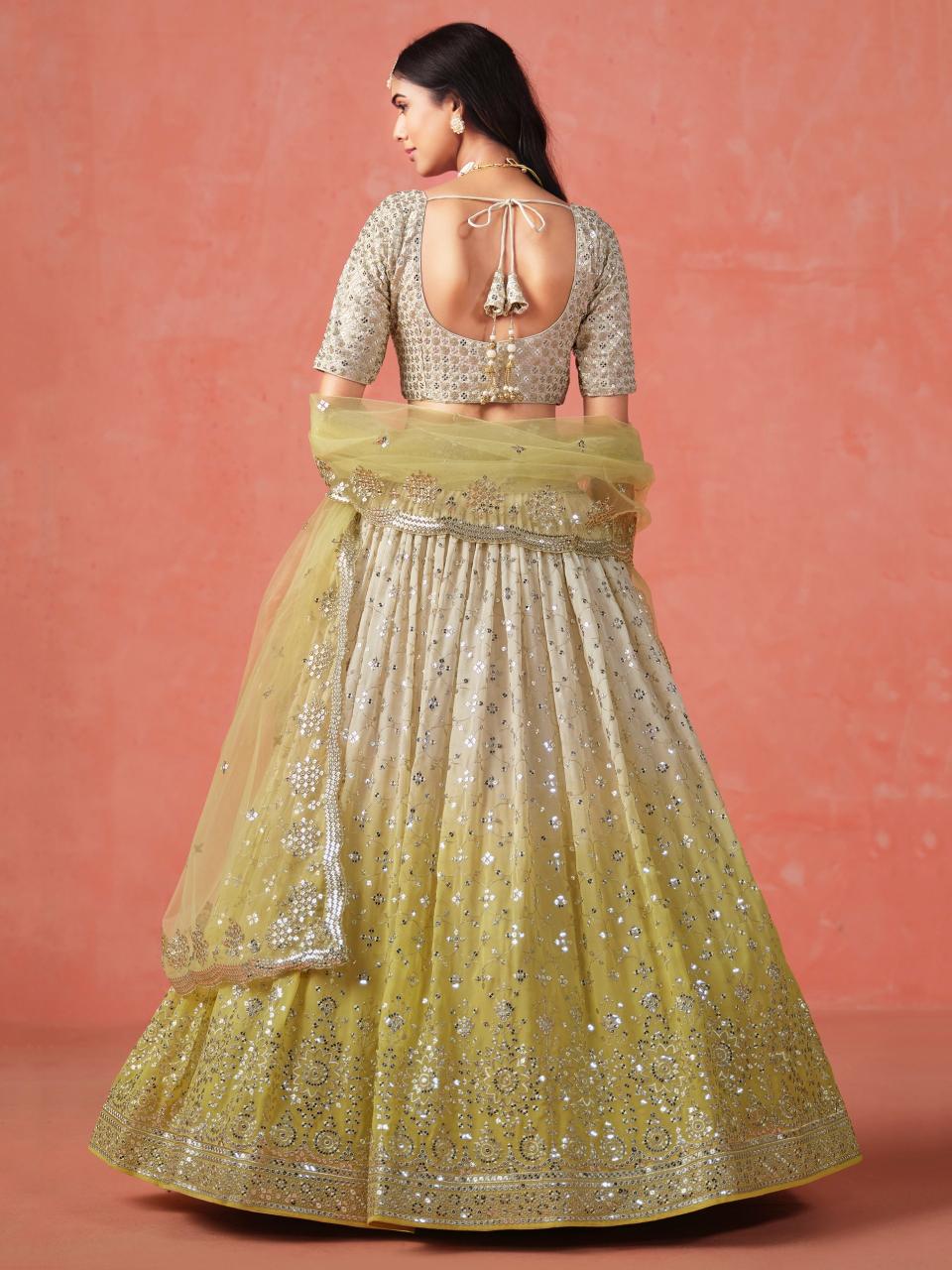 Sabella 7086 Yellow catalog best lehenga shop in india