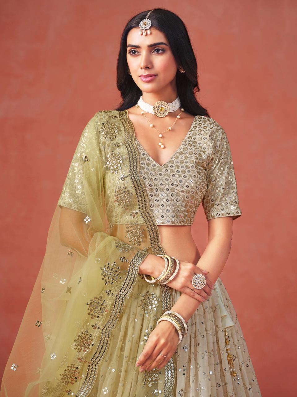 Sabella 7086 Yellow catalog best lehenga shop in india