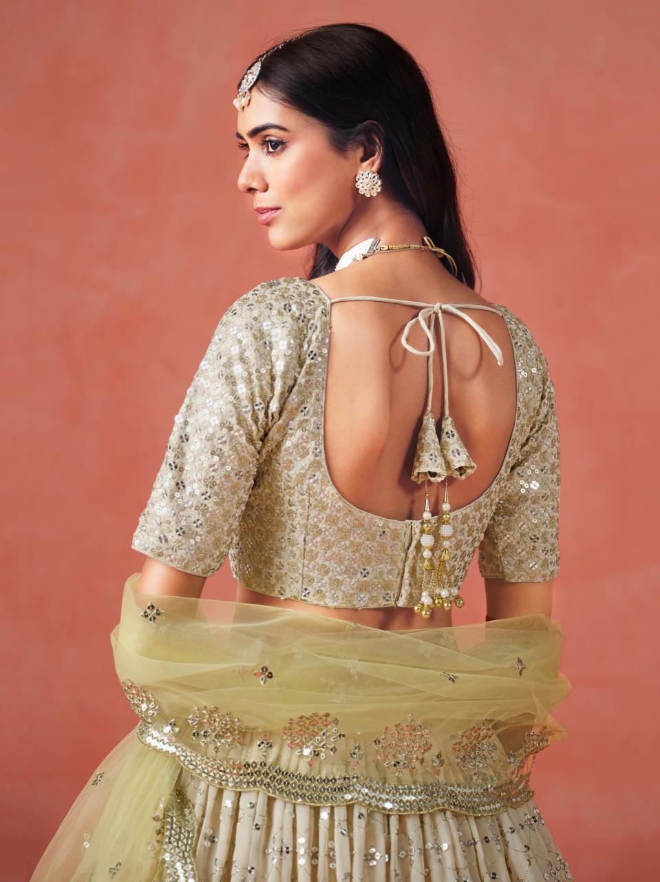 Sabella 7086 Yellow catalog best lehenga shop in india