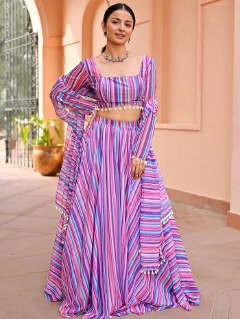 Sabella Multi Stripe 01 catalog buy pink lehenga online india