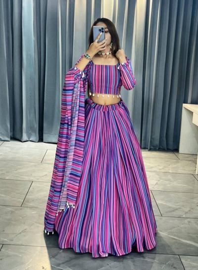 Sabella Multi Stripe 01 catalog buy pink lehenga online india