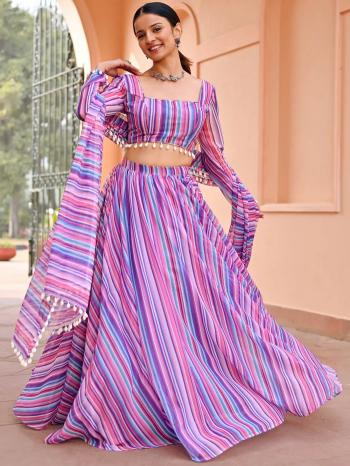 Sabella Multi Stripe 01 catalog buy pink lehenga online india