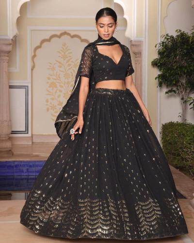 Sabella Nikhar Hit catalog Georgette wedding lehenga choli online india