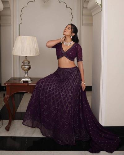 Sabella Nikhar Hit catalog Georgette wedding lehenga choli online india