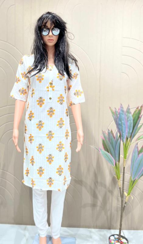 Sabella Rayon white catalog white kurti online india