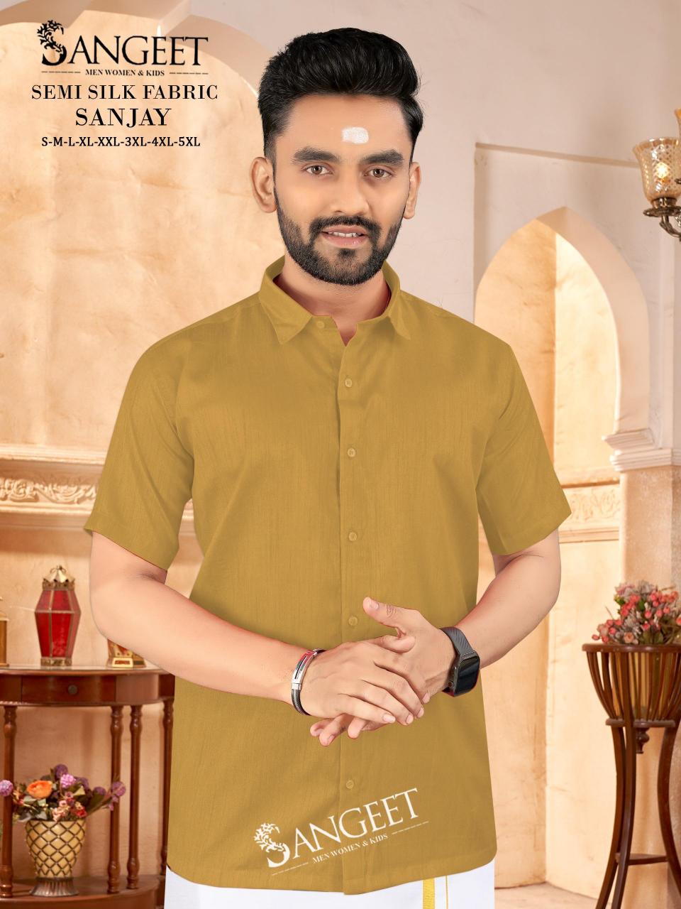 Sangeet Sanjay catalog Semi Silk Mens Shirt