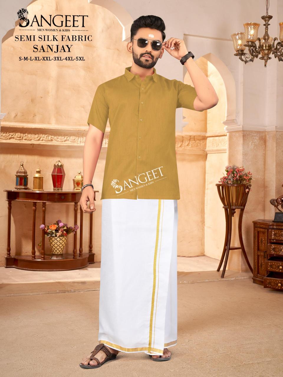 Sangeet Sanjay catalog Semi Silk Mens Shirt