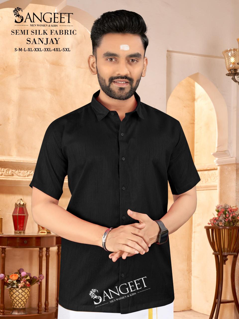 Sangeet Sanjay catalog Semi Silk Mens Shirt