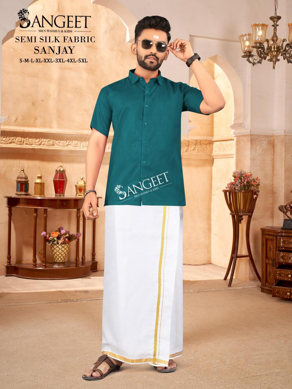 Sangeet Sanjay catalog Semi Silk Mens Shirt