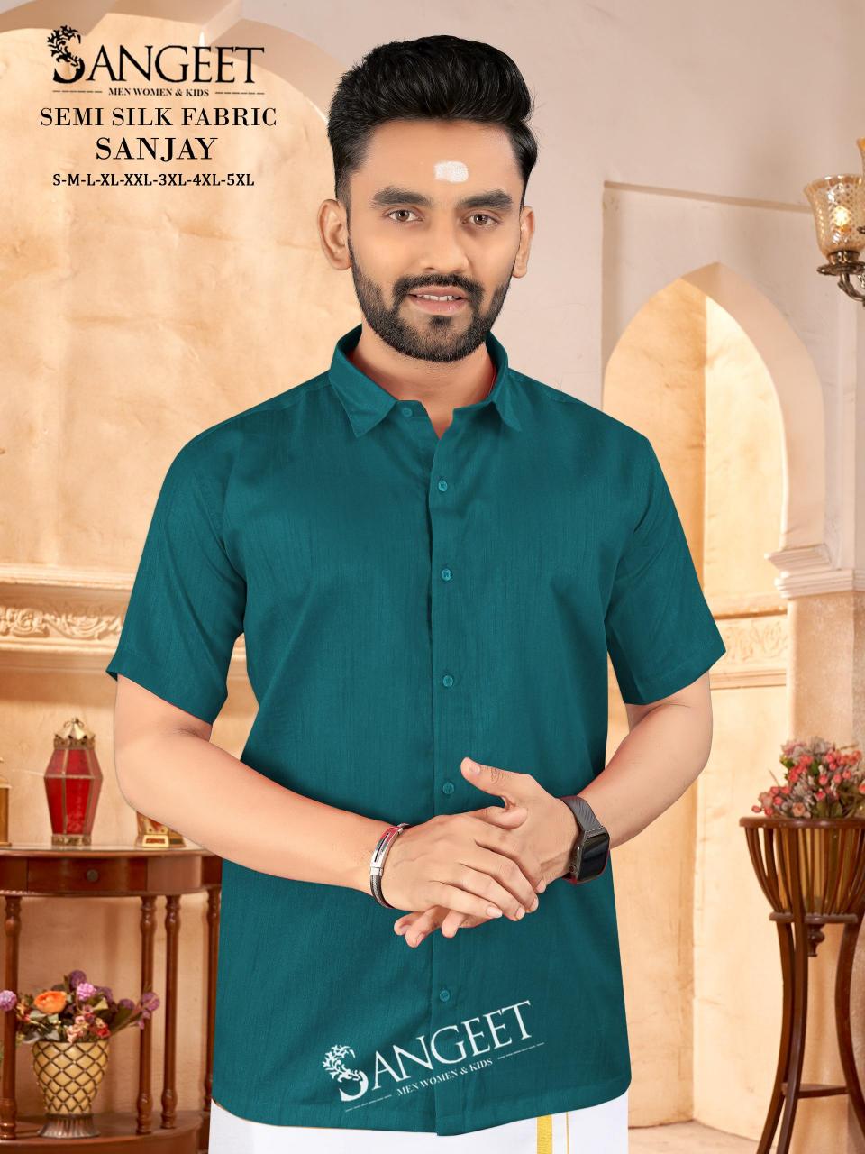 Sangeet Sanjay catalog Semi Silk Mens Shirt