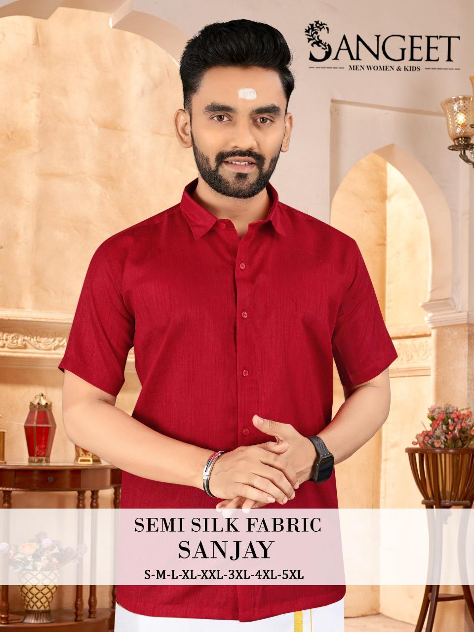 Sangeet Sanjay catalog Semi Silk Mens Shirt