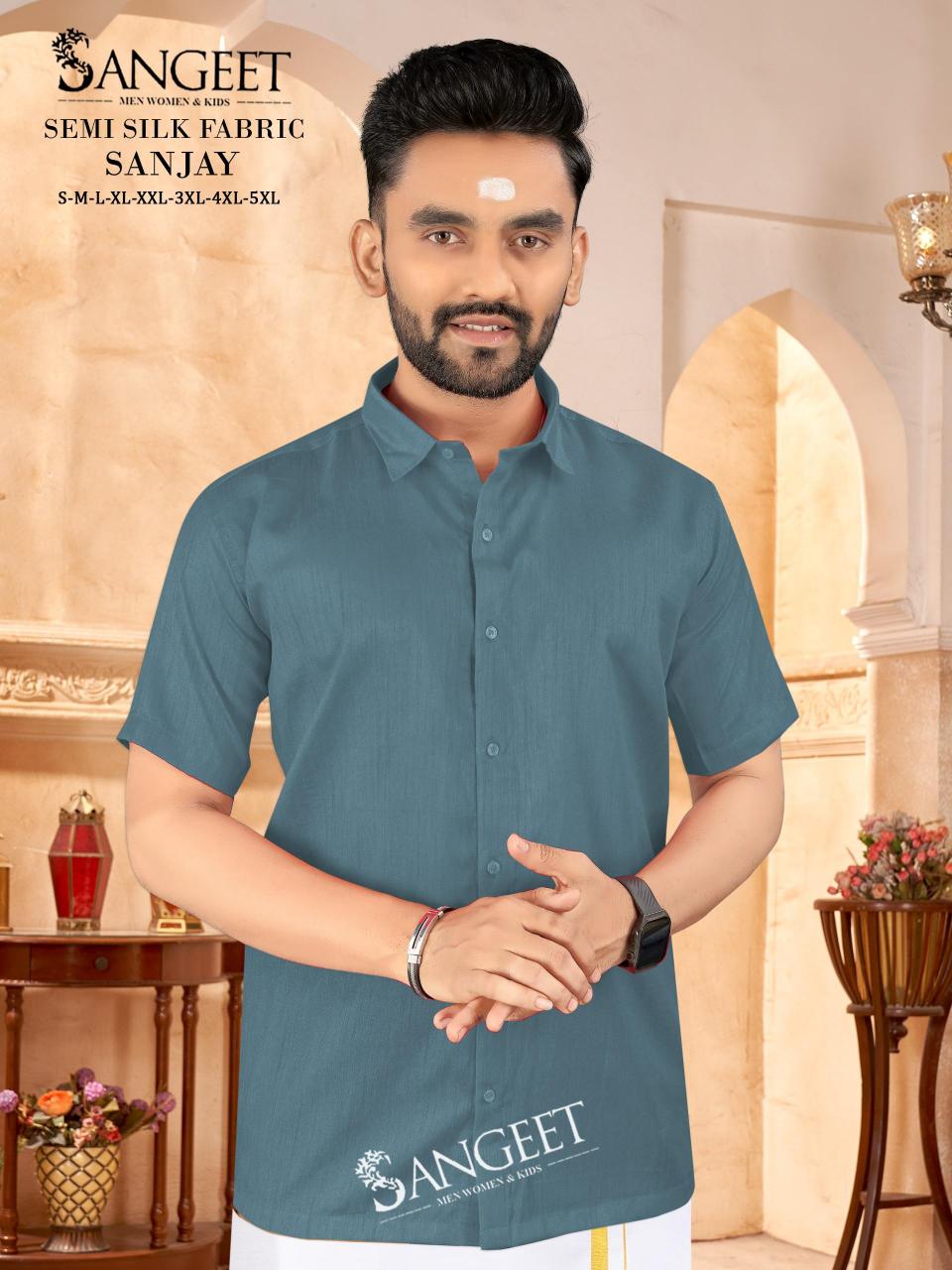 Sangeet Sanjay catalog Semi Silk Mens Shirt