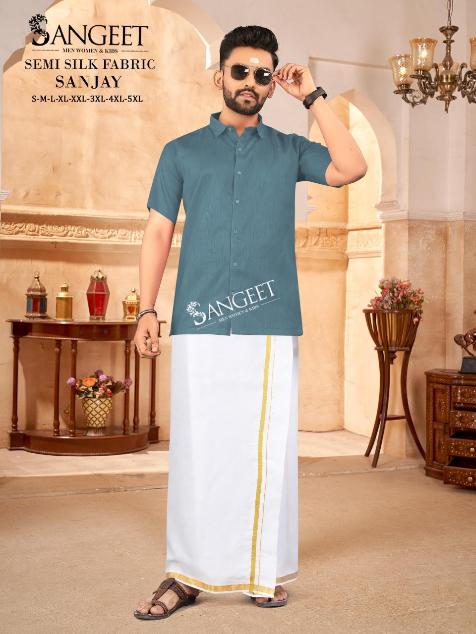 Sangeet Sanjay catalog Semi Silk Mens Shirt