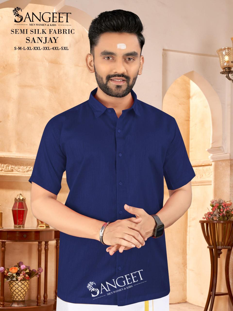 Sangeet Sanjay catalog Semi Silk Mens Shirt