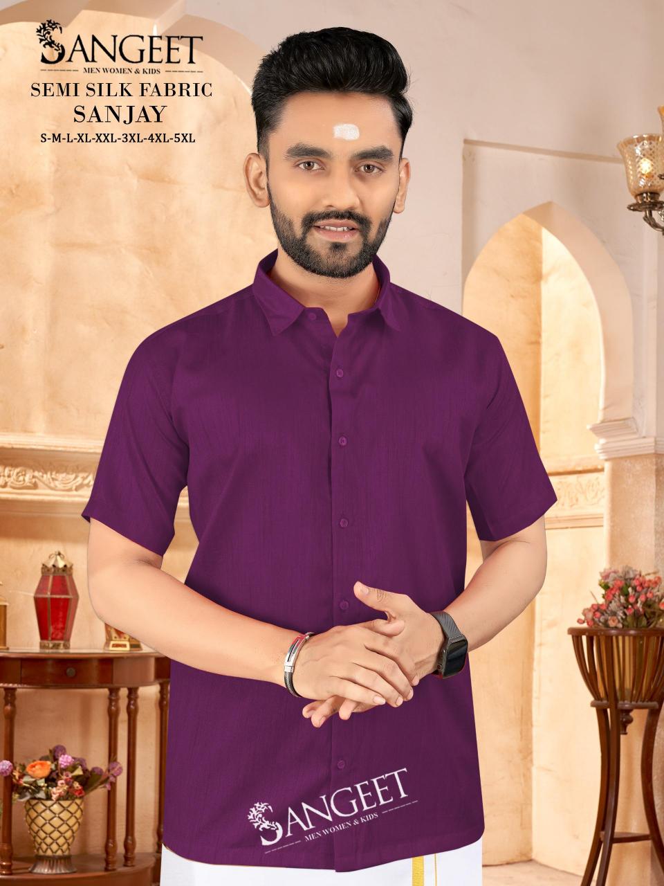 Sangeet Sanjay catalog Semi Silk Mens Shirt