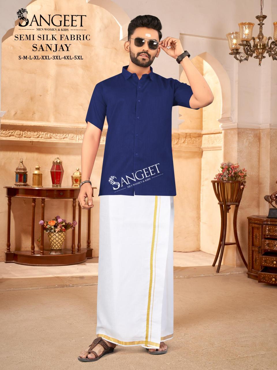 Sangeet Sanjay catalog Semi Silk Mens Shirt