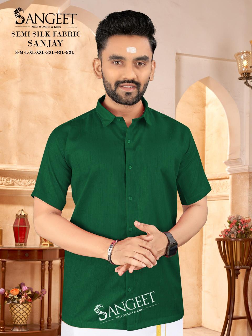 Sangeet Sanjay catalog Semi Silk Mens Shirt