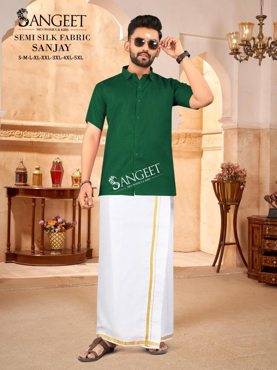 Sangeet Sanjay catalog Semi Silk Mens Shirt