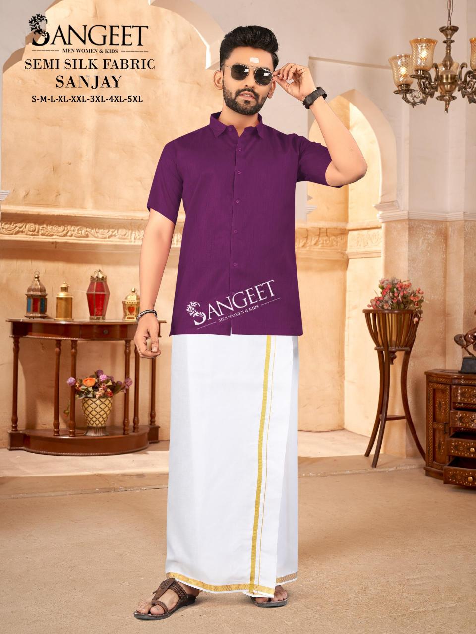 Sangeet Sanjay catalog Semi Silk Mens Shirt