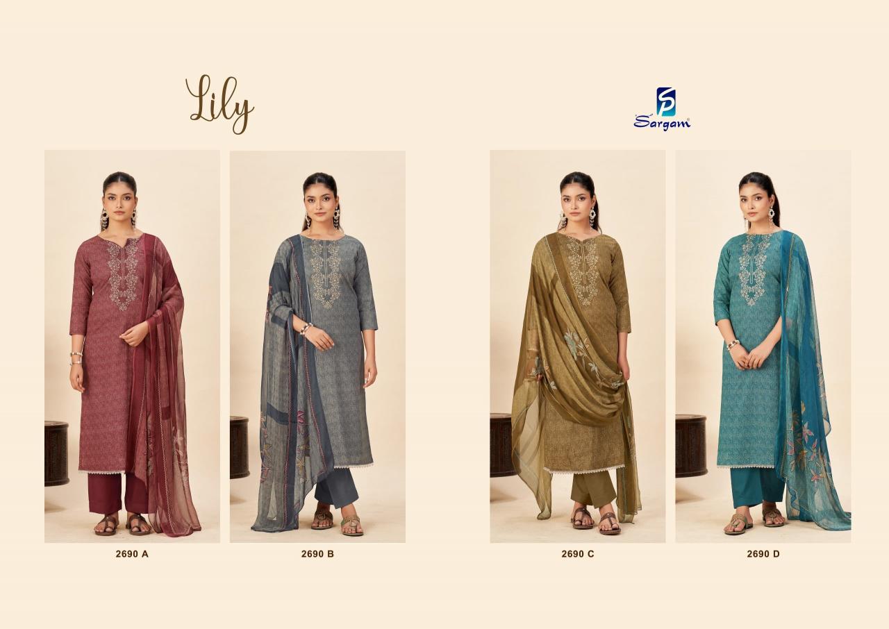 Sargam Lily catalog dress materials in surat