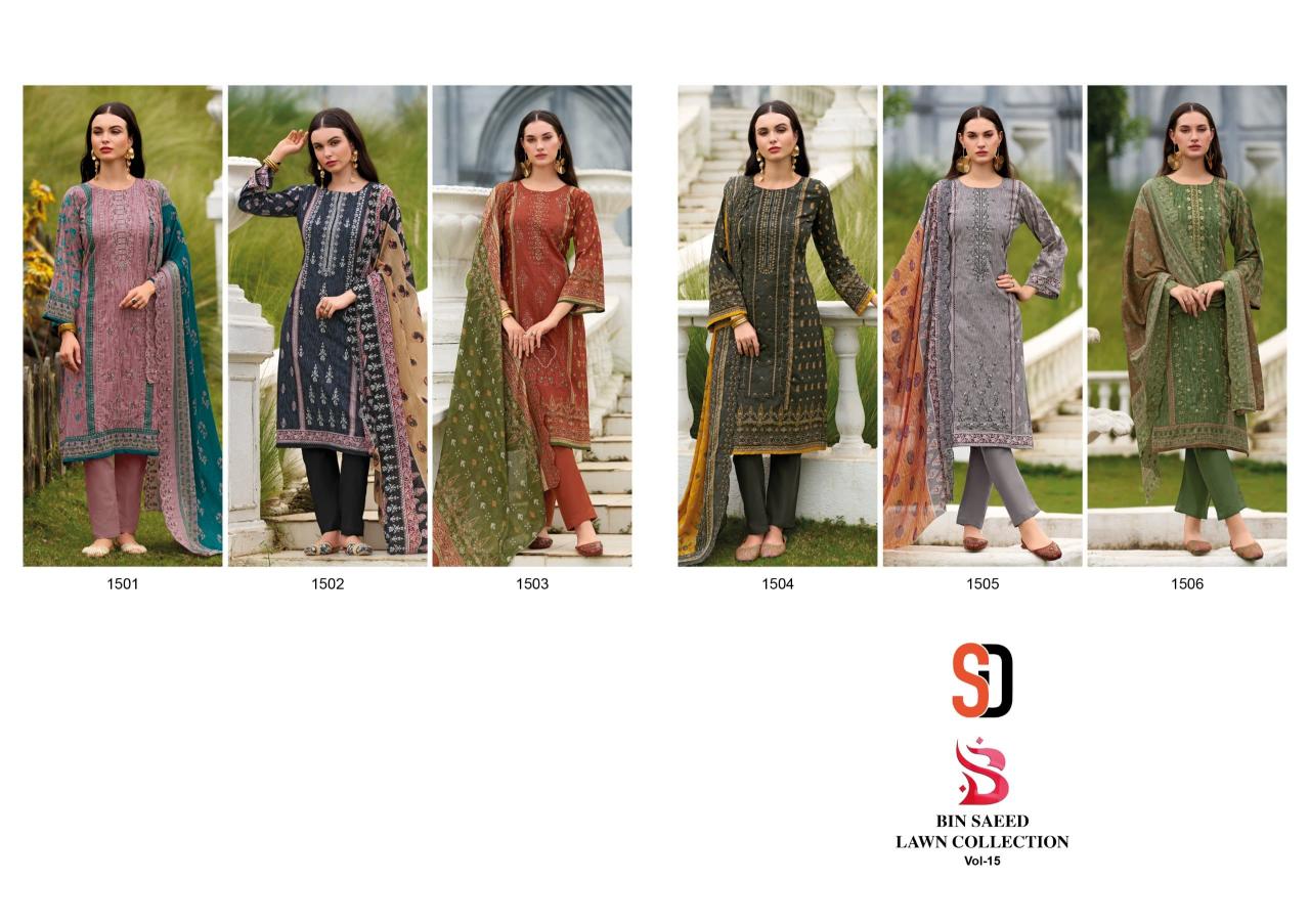 Sharaddha Bin Saeed Vol 15 catalog wholesale market for pakistani suits in hyderabad