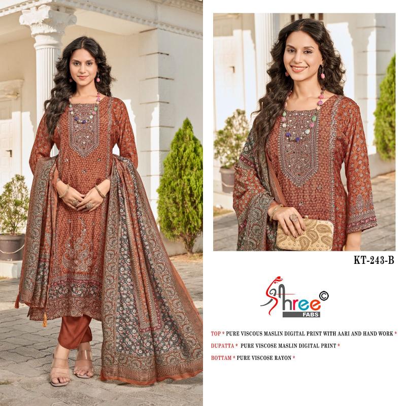 Shree Fabs KT 243 catalog wholesale dealers of pakistani suits in delhi