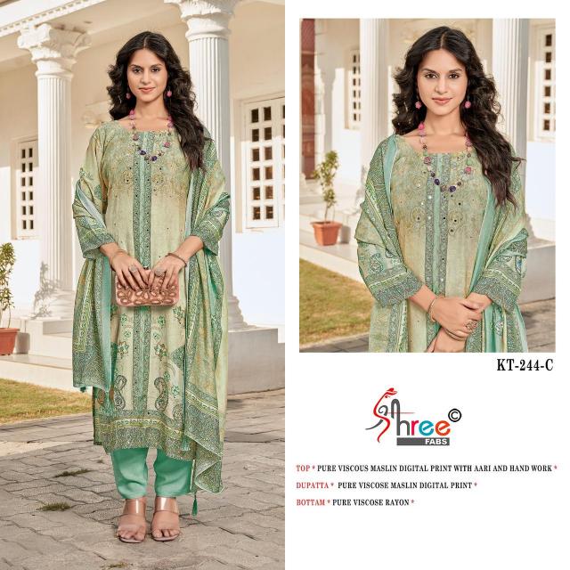 Shree Fabs KT 244 catalog unstitched pakistani suits wholesale