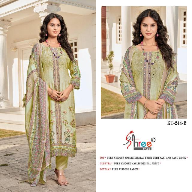 Shree Fabs KT 244 catalog unstitched pakistani suits wholesale