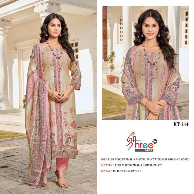 Shree Fabs KT 244 catalog unstitched pakistani suits wholesale